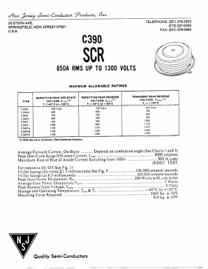C390P Datasheet PDF New Jersey Semiconductor