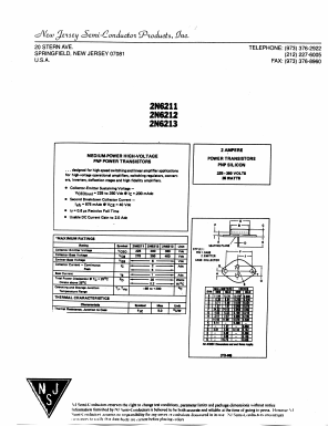 2N6211-2N6213 Datasheet PDF New Jersey Semiconductor