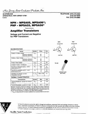 MPSA56 Datasheet PDF New Jersey Semiconductor