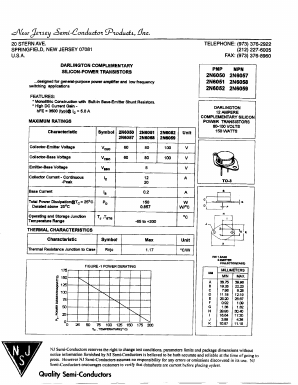 2N6052 Datasheet PDF New Jersey Semiconductor