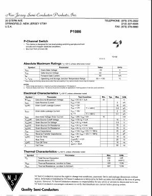 P1086 Datasheet PDF New Jersey Semiconductor