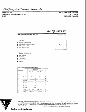 40HF100M Datasheet PDF New Jersey Semiconductor