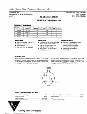 2N4338 Datasheet PDF New Jersey Semiconductor