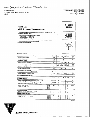 PT9731 Datasheet PDF New Jersey Semiconductor