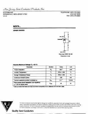 BZX79C15 Datasheet PDF New Jersey Semiconductor