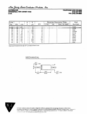 1N279 Datasheet PDF New Jersey Semiconductor