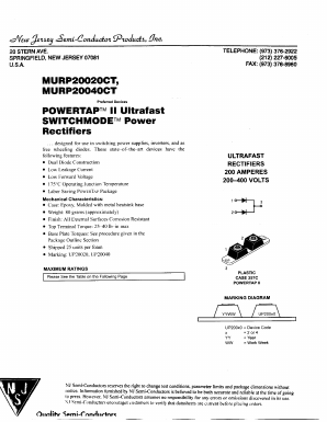 MURP2OO20CT Datasheet PDF New Jersey Semiconductor