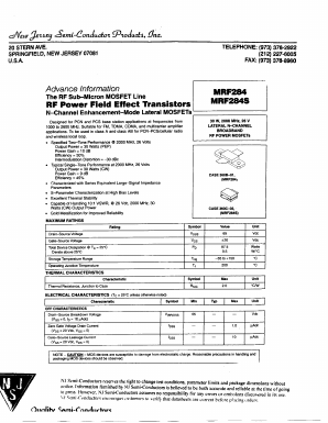 MRF284 Datasheet PDF New Jersey Semiconductor