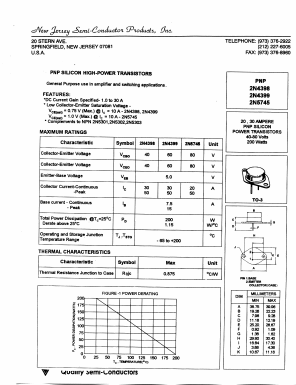 2N4398 Datasheet PDF New Jersey Semiconductor