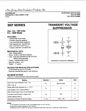 5KP10 Datasheet PDF New Jersey Semiconductor