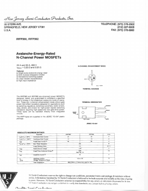 IRFP360 Datasheet PDF New Jersey Semiconductor