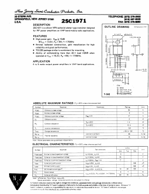 C1971 Datasheet PDF New Jersey Semiconductor