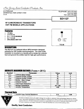 SD1127 Datasheet PDF New Jersey Semiconductor