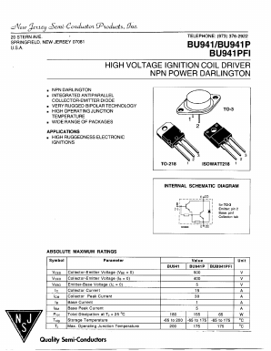 BU941P Datasheet PDF New Jersey Semiconductor