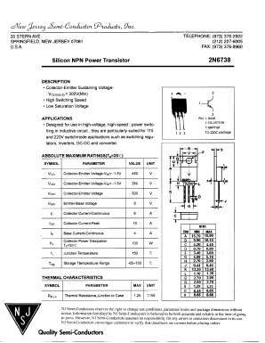 2N6738 Datasheet PDF New Jersey Semiconductor