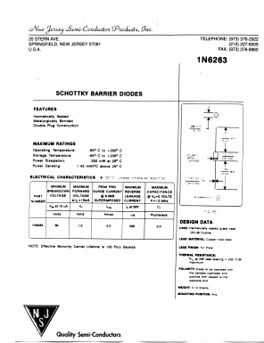 1N6263 Datasheet PDF New Jersey Semiconductor