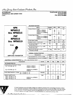 MPS6514 Datasheet PDF New Jersey Semiconductor