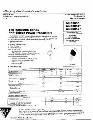 MJE5850 Datasheet PDF New Jersey Semiconductor