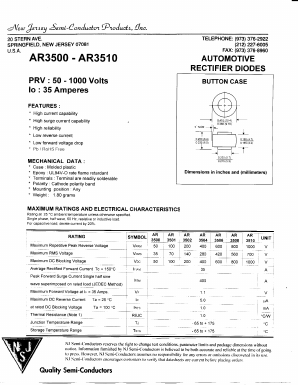 AR3500 Datasheet PDF New Jersey Semiconductor