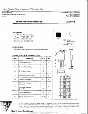 2SB1064 Datasheet PDF New Jersey Semiconductor