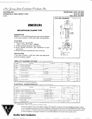 2SC2131 Datasheet PDF New Jersey Semiconductor
