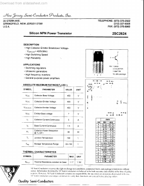 2SC2624 Datasheet PDF New Jersey Semiconductor