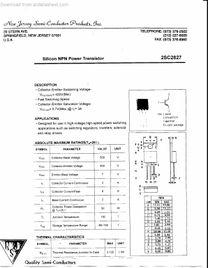 2SC2827 Datasheet PDF New Jersey Semiconductor