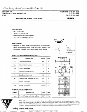 2N5936 Datasheet PDF New Jersey Semiconductor