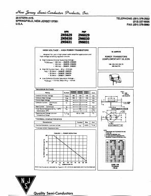2N5629 Datasheet PDF New Jersey Semiconductor