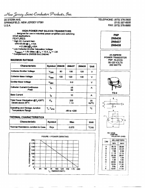 2N6436 Datasheet PDF New Jersey Semiconductor