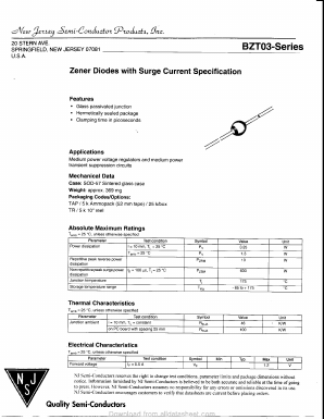 BZT03C300 Datasheet PDF New Jersey Semiconductor
