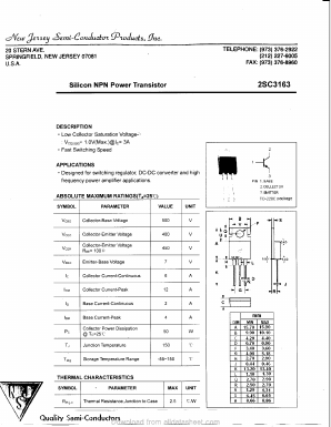 2SC3163 Datasheet PDF New Jersey Semiconductor