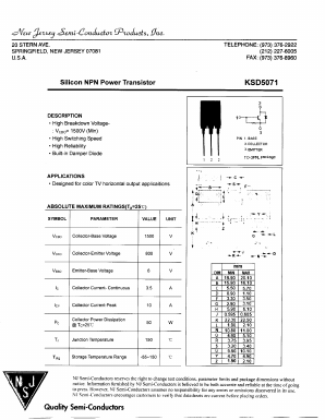 KSD5071 Datasheet PDF New Jersey Semiconductor