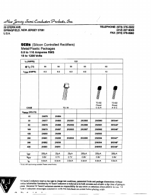 2N876 Datasheet PDF New Jersey Semiconductor