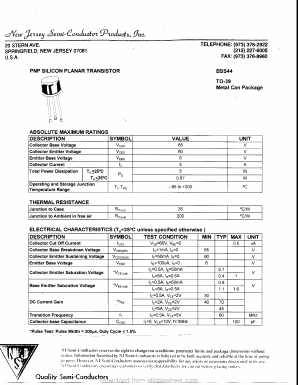 BSS44 Datasheet PDF New Jersey Semiconductor
