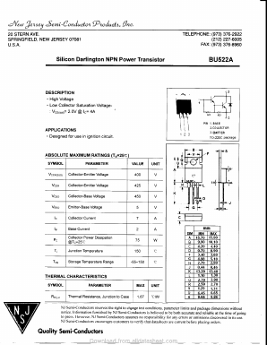 BU522A Datasheet PDF New Jersey Semiconductor