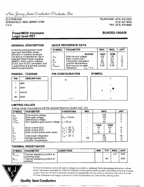 BUK552-100B Datasheet PDF New Jersey Semiconductor