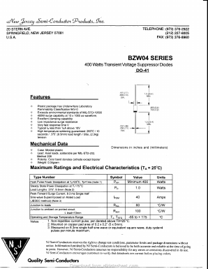 BZW04-10 Datasheet PDF New Jersey Semiconductor
