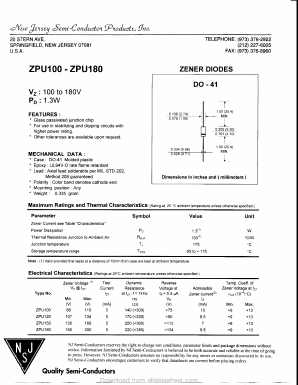 ZPU180 Datasheet PDF New Jersey Semiconductor