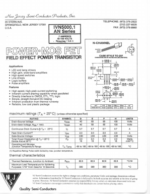 IVN5000 Datasheet PDF New Jersey Semiconductor