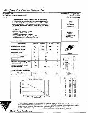MJE13004 Datasheet PDF New Jersey Semiconductor