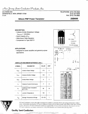 B695 Datasheet PDF New Jersey Semiconductor