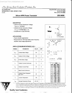 2SC4690 Datasheet PDF New Jersey Semiconductor