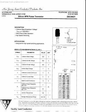 C4421 Datasheet PDF New Jersey Semiconductor