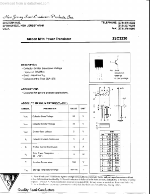 2SC3230 Datasheet PDF New Jersey Semiconductor