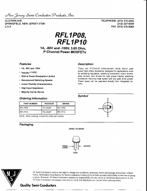 RFL1P10 Datasheet PDF New Jersey Semiconductor