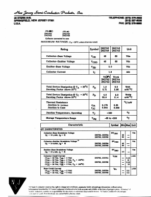 2N3765 Datasheet PDF New Jersey Semiconductor