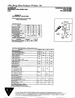 2N5657 Datasheet PDF New Jersey Semiconductor