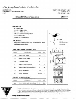 2N5610 Datasheet PDF New Jersey Semiconductor
