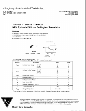 TIP141T Datasheet PDF New Jersey Semiconductor